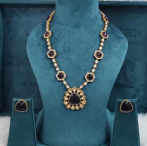 ชุดสร้อยคอโมนาลิซ่า สโตน บาส และ โพลกี้ ดีไซน์เรียบง่าย เหมาะสำหรับงานปาร์ตี้ ชุดลำลอง คุณภาพพรีเมียม - Product Image 2