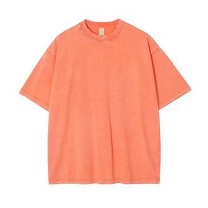 2025 gran oferta Unisex vintage streetwear en blanco de gran tamaño lavado con ácido desgastado personalizado OEM peso pesado fuera del hombro camisetas para hombre - Product Image 4