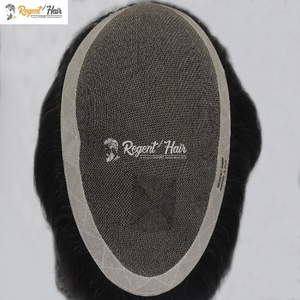 Toupet REGENT Los Angeles pour homme avec trame de cheveux 100% humains noués à la main Style droit à vagues naturelles Grand stock disponible - Product Image 2