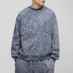 Sweat-shirt surdimensionné pour homme à col ras du cou en polaire de qualité supérieure - Product Image 1