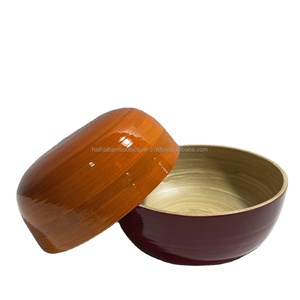 Cuenco de bambú lacado con logotipo personalizado, Diseño Artesanal colorido con técnica pintada a precio competitivo - Product Image 2