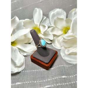 Navajo-<b>Crafted</b> Cultural Collectible Ring Golden Hill Turquoise & Sterling Silver Size 7.75 - Product Image 2