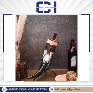 ฮอร์นเบียร์ธรรมชาติสลักขนาดใหญ่งานฝีมือขัดเงาสไตล์ไวกิ้งแท้ออกแบบโดยผู้นำ - Product Image 2