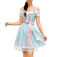Ladies Beer Maid Dirndl Bavarian Oktoberfest Dress Avec Tablier Costumes Party Halloween Fancy Dress Plus Size S-5XL