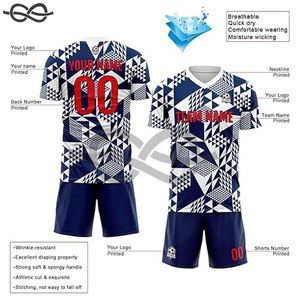 Vente en gros 100% kits de maillots de football en polyester uniformes de football pour hommes personnalisés ensemble de vêtements de football avec logo - Product Image 4