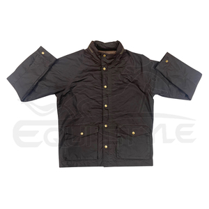 Waxed Canvas <b>Jacket</b> with Multi Pockets Reddish Brown Button Up Outdoor Windbreaker Wholesale <b>Mens</b> Waterproof Hooded Hunting Coat - Product Image 1