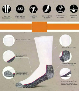 Wholesale Breathable Thin Cotton <b>Sport</b> <b>Socks</b> <b>for</b> <b>Men</b> Low Cut Absorbent Ankle <b>Socks</b> Custom Logo Private Label High Crew Bottom - Product Image 3