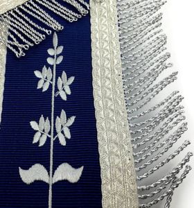 Masonic Blue Lodge Master Mason <b>Silver</b> Leather Lightweight Square Shape Customized UAA Machine Embroidery Freemasons Apron - Product Image 2