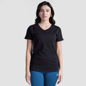 เสื้อยืดยาวสีดำโมดฟิตผลิตจากผ้าถัก - Product Image 1