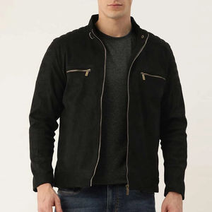 Veste en cuir pour homme, style streetwear, automne-hiver, fermeture éclair, matériau de haute qualité, manches longues, veste en cuir tendance - Product Image 1