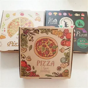 Custom Printed Corrugated Large Pizza Carton Boxes Food Packaging Pizza Slice Box 12 Inch With Greaseproof Paper