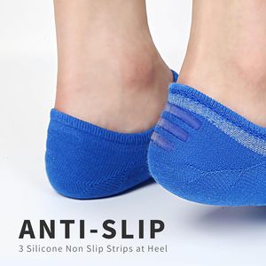 Chaussettes invisibles pour femmes et hommes coupe basse cheville courte anti-dérapant athlétique course nouveauté décontracté chaussettes à doublure invisible - Product Image 6