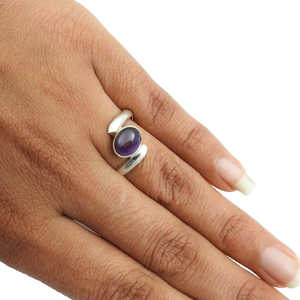 Anillo de Plata 925 con Amatista Natural Hecha a Mano, Estilo Bohemio, Joyería Elegante para Hombre y Mujer a un Precio Razonable - Product Image 4