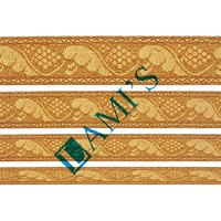 Tresse liturgique personnalisée à rayures dorées et vertes, garniture en dentelle en gros, tresse en gallon avec fils métalliques