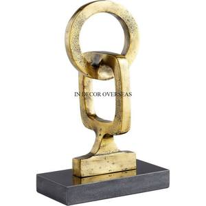 Anillos de Metal de alta resistencia chapados en oro de alta calidad, escultura de aspecto elegante de diseñador con Base de Color negro, acentos decorativos para el hogar - Product Image 4