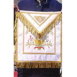 Ensemble de tablier brodé à la main de la Rose Croix du 33e degré de la maçonnerie WINGS DOWN Tous les pays Drapeaux Tablier de maître brodé à la main - Product Image 1