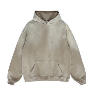 Sweats à capuche brodés Boxy Vintage pour hommes Offre Spéciale Distressed No-String Acid Wash Design Pulls à capuche personnalisés - Product Image 6