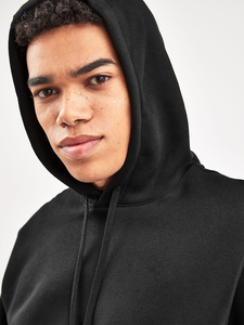 Sweat à capuche léger pour homme, coupe ajustée, manches longues, avec cordon de serrage et poche, respirant, couleur noire - Product Image 2