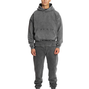 Pull à capuche 450/480gsm haute qualité Pigment lavé teint surdimensionné pull lourd compresse Stingless Hoodie - Product Image 4