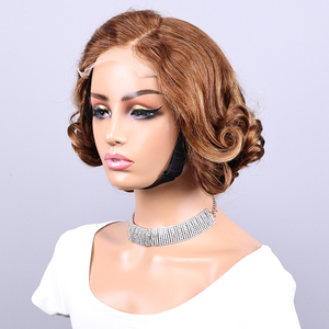 วิกผมบ๊อบสั้นสำหรับลูกไม้ด้านหน้า5x5 4-30 #10นิ้วบ๊อบไข่หยิกบราซิล100% <span class=keywords><strong>ผม</strong></span>มนุษย์สำหรับผู้หญิง - Product Image 2