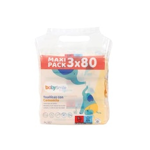 Toallitas de Manzanilla BabySmile 3x80 Unidades - Product Image 1