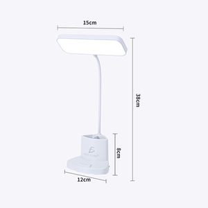USB Modern Desk Lamp Adjustable Arm LED Light Source Charging <b>Port</b> Black <b>White</b> Shade Touch Control ROHS Certified AC/DC Power - Product Image 3