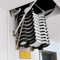 Échelle de grenier manuelle pliable 300 kg en acier au carbone, escabeau escamotable pour accès au plafond