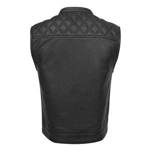 Gilets en cuir de qualité supérieure en gros – Gilet d'hiver respirant en cuir pour homme, personnalisable, grande taille, col rond, pour moto - Product Image 6
