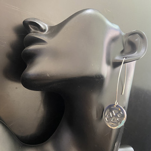 Rotondo Delta DST confraternita 925 Sterling Silver Hook orecchini stile classico in acciaio inox triangolo Fortitude signora orecchino pendente - Product Image 3