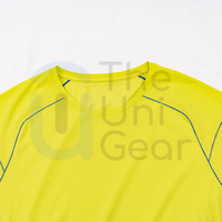T-shirts de sport unisexes de haute qualité à coupe classique pour équipes, avec logo personnalisé imprimé sur le devant, en coton 100% tricoté épais et écologique