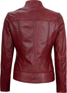 SAMAVIA Leather Jacket Women Trendy Real Lambskin Vintage Style Women's Leather Jacket <b>Genuine</b> Cow Leather Jacket For Women - Product Image 4