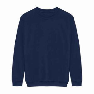 Vente en gros de nouveaux sweatshirts à capuche à col ras du cou 100% coton pour hommes bleu marine - Product Image 4