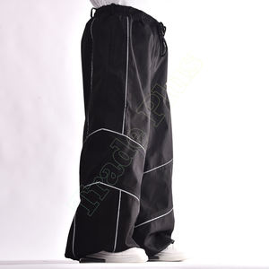 Fashion Black Snow Pants with <b>Reflective</b> Lines Waterproof <b>Material</b> and Streetwear Baggy Fit - Product Image 5
