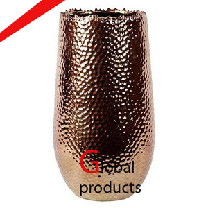Aluminum Handmade Embossed Design <b>Table</b> Vase <b>for</b> Home Hotels & Restaurants - Product Image 4