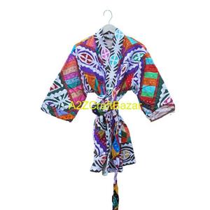 Veste Kantha vintage décontractée élégante pour femmes, veste de travail longue à séchage rapide pour femmes, manches longues - Product Image 3