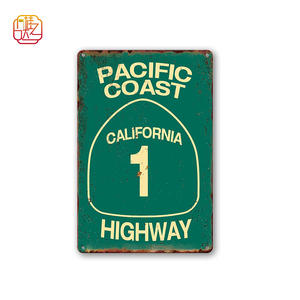 Insegna Vintage in Metallo Alluminio Pacific Coast Highway California Decorazione <span class=keywords><strong>Abbey</strong></span> Street Sign Regalo Estivo da Viaggio 12 X 8 Pollici - Product Image 1