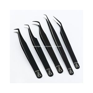 Factory-Supplied Stainless Steel 90 Degree Tweezers Lash Extension Tools With Fiber Tip for Beauty Use - Product Image 6
