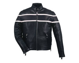 Chaqueta de Motociclista de Piel de Oveja Genuina HMB-0428A, Cortavientos, con Cuello en V, Estilo Universitario, Acolchada, para Invierno, Servicio OEM - Product Image 3
