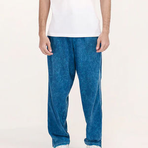 Pantalones Deportivos de Pierna Ancha para Hombre, Estilo Francés, Cintura Media Doble, Corte Recto y Acampanado, 100% Algodón, Ajuste Holgado, Precio Económico - Product Image 4