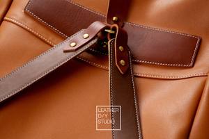 Mochila con parte superior rodante Vintage, mochila de cuero genuino, Mochila De Cuero duradera para exteriores de gran capacidad, - Product Image 4