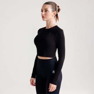 Haut de yoga noir Dynamic Grip, design confortable de style crop top - Product Image 3