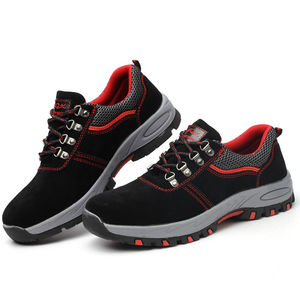 Bottes de sécurité tout-terrain en cuir véritable imperméables avec embout en acier, construction durable, semelle antidérapante, robustes pour le travail en été - Product Image 3