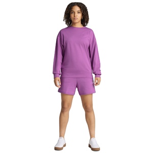 Sudadera y Pantalones Cortos de Algodón 100% con Cuello Redondo y Logotipo Personalizado Bordado para Mujer, Invierno 2026, OEM - Product Image 1