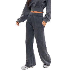 เสื้อสเวตเตอร์ขากว้างเอวสูงระบายอากาศสำหรับผู้หญิงสำหรับฤดูหนาวเสื้อสเวตเตอร์แขนยาวตัดโลโก้ออกแบบได้ตามต้องการ - Product Image 2