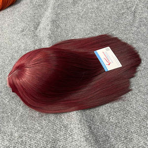Pelucas de extensión de cabello humano Bob vietnamita, pelo de color vino tinto, hueso recto, parte media, alta calidad, color personalizado - Product Image 2