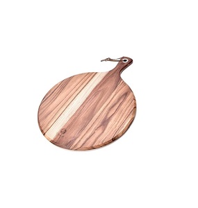 Plat à pizza et à pain en bois d'acacia naturel de style antique, taille personnalisée, vaisselle de table pour la maison et les restaurants - Product Image 5
