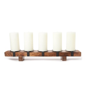 Hot Selling Eco-Friendly Matte <b>Square</b> Wooden <b>Candle</b> Holder for Home Restaurants Cafes Tabletop Decor-Handmade Christmas Use - Product Image 1