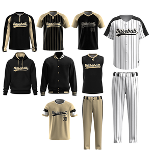 เสื้อซอฟต์บอลระบายอากาศแห้งเร็วเสื้อแบบติดกระดุมลายทางแบบกำหนดเองกางเกงชุดเบสบอลสำหรับฝึกกีฬา - Product Image 3