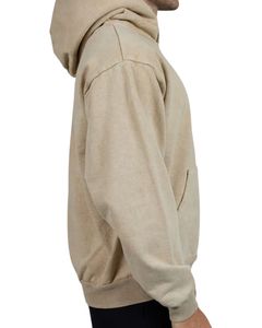 Sudadera personalizada OEM Oversized Pullover Camel-Sudadera de algodón pesado Fleece Vintage Streetwear para hombres y mujeres - Product Image 3