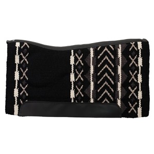 Vente en gros d'équipements équestres, tapis de selle western 100% feutre de laine noire avec un motif tissé coloré - Product Image 2
